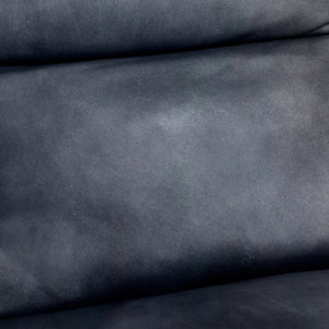 Morgan Ocean Blue Leather Accent Chair with Iron Legs