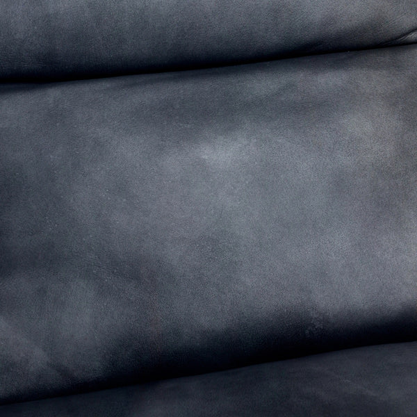 Morgan Ocean Blue Leather Accent Chair with Iron Legs
