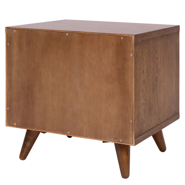 Piero Chevron Night Stand/ Side Table In Monterey Brown