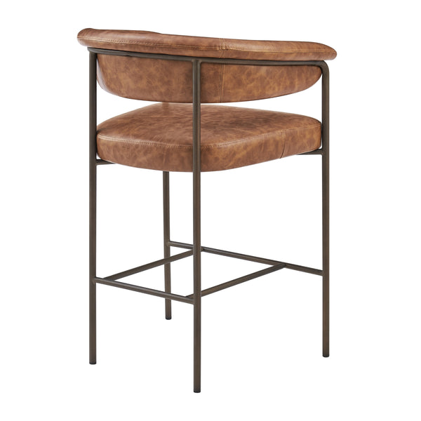 Kaiden KD Faux Leather Counter Stool, Antique Cigar Brown 