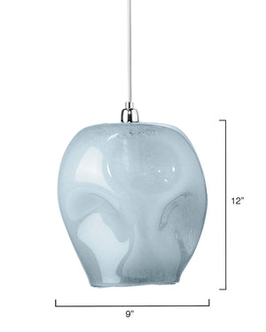 Dimpled Glass 1-Light Pendant, Blue