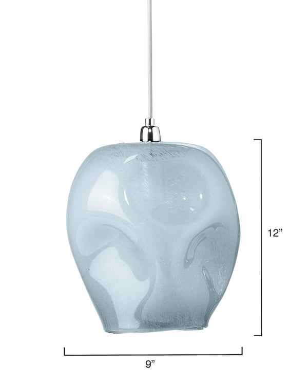 Dimpled Glass 1-Light Pendant, Blue