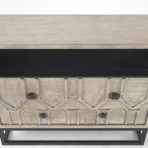 Genevieve I 39L x 16W Light Brown Fir Veneer 3 Drawer Accent Cabinet