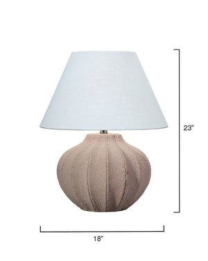 Clamshell Ceramic Table Lamp with Linen Shade