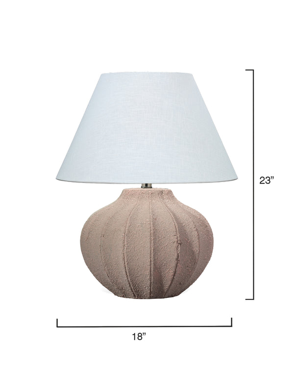 Clamshell Ceramic Table Lamp with Linen Shade