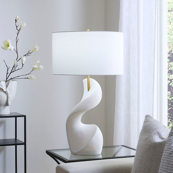Cobra Ricestone Table Lamp with Linen Shade