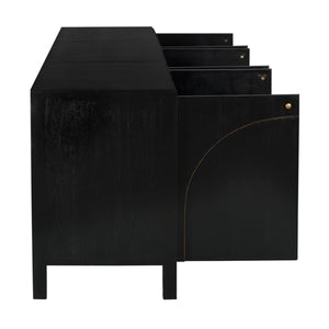 Weston Sideboard, Hand Rubbed Black with Light Brown Trim