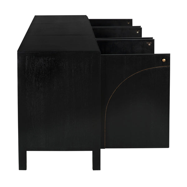 Weston Sideboard, Hand Rubbed Black with Light Brown Trim