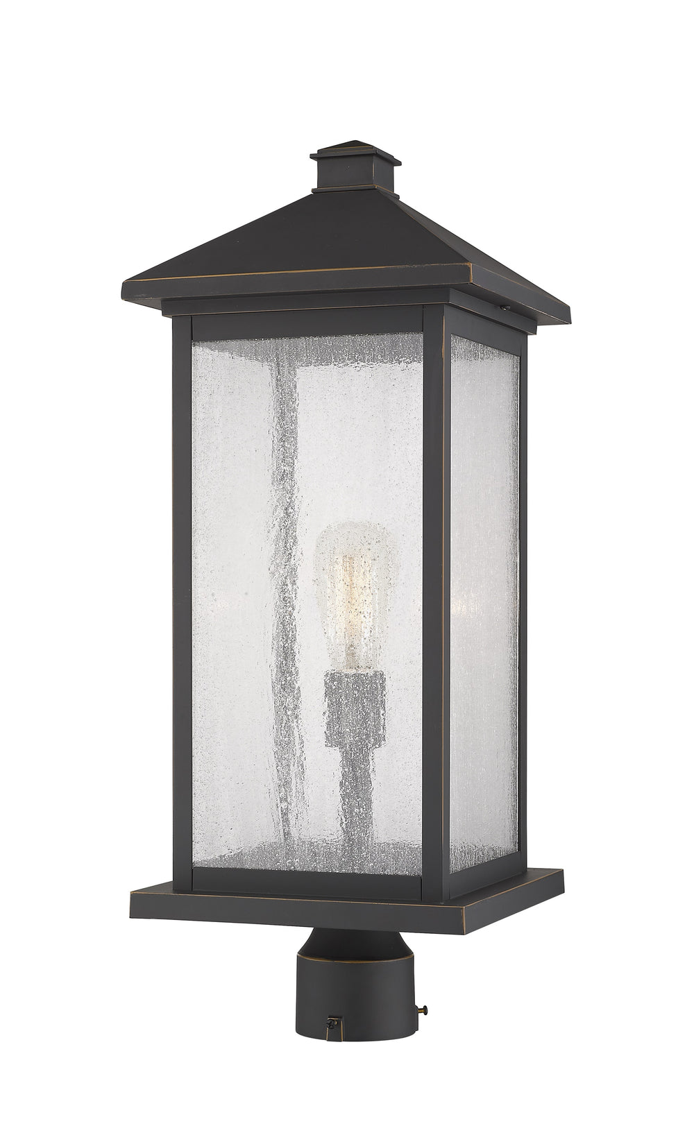 Portland 1 Light Outdoor Post Mount Fixture in Oil Rubbed Bronze Finish