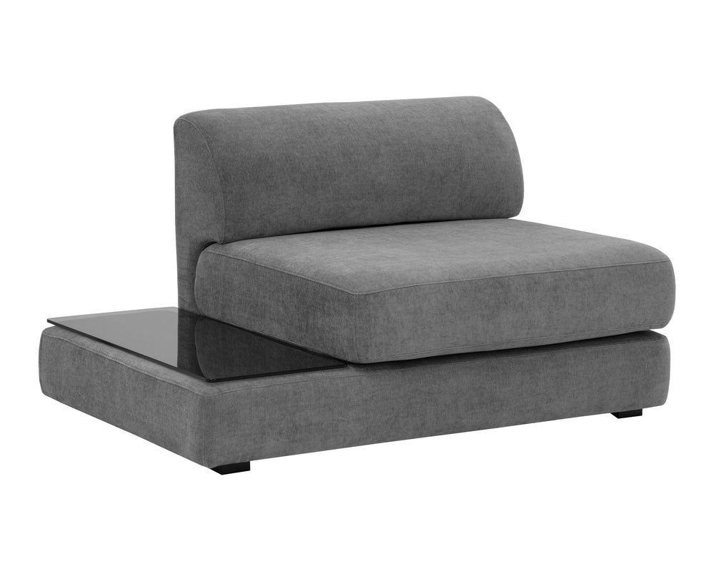 HARMONY MODULAR - ARMLESS CHAIR - LEFT SHELF - DANNY DARK GREY