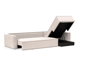 NEWILLA SOFA BED W/LOUNGER, 57"X118" W/STANDARD ARM RESTS