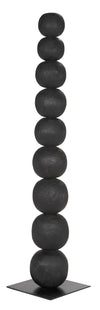 Alpha Munggur and Industrial Steel Sculpture in Burnt Black Finish