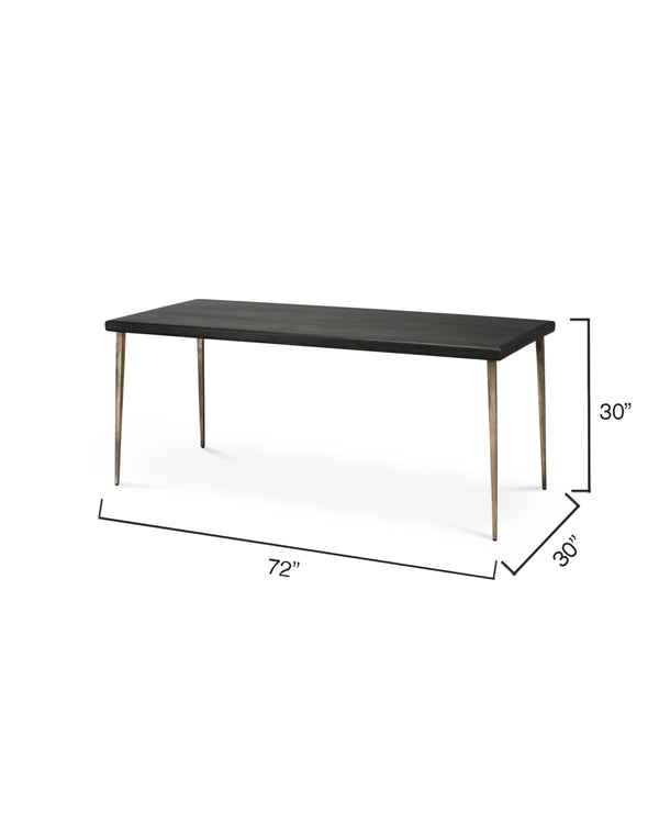 Farmhouse Wood Dining Table, Black