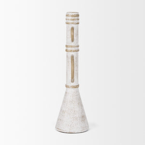 Ziva Large Distressed White Metal Sculptural Object