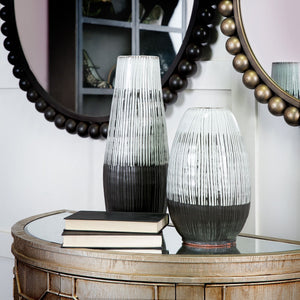 Tanami I Tall Dark Brown/White Ceramic Vase