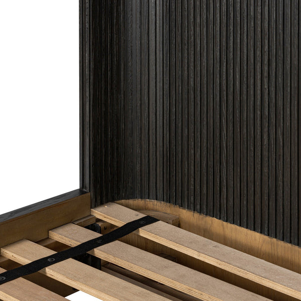 Fletcher Queen Bed - Distressed Black Oak