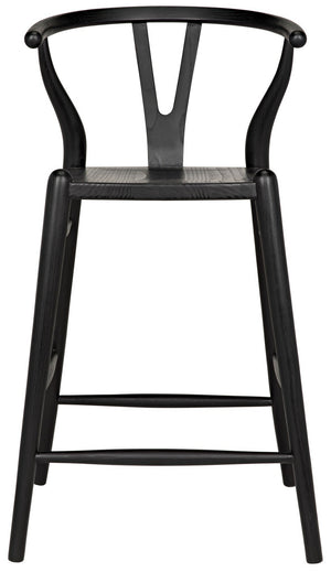 Zola Sungkai/Mindi Counter Stool in Charcoal Black
