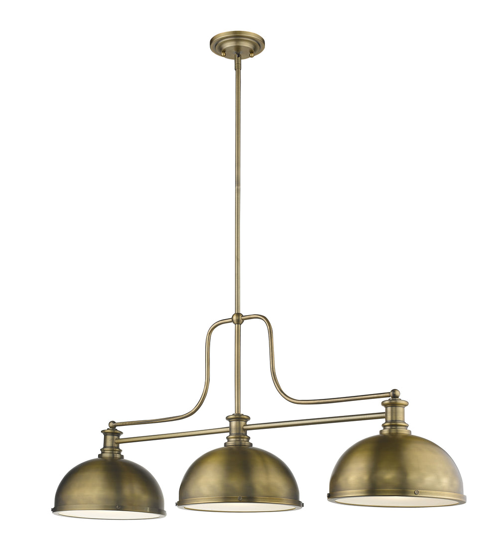 Melange 3 Light Chandelier in Heritage Brass Finish