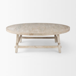 Rosie  48.0L x 48.0W x 16.0H Round Blonde Wood Coffee Table