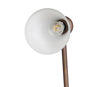 Ludwig Floor Lamp In Rust And Frosted Glass And Clear Cord