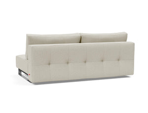 SUPREMAX D.E.L. SLEEPER SOFA in MIXED DANCE NATURAL FABRIC WITH Chrome legs 527