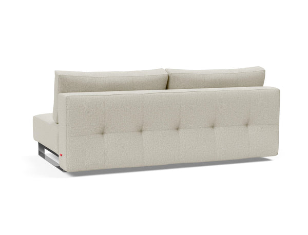 SUPREMAX D.E.L. SLEEPER SOFA in MIXED DANCE NATURAL FABRIC WITH Chrome legs 527