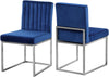 Joanna Dining Chair In Navy Velvet and Chrome
