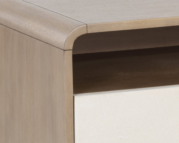 KAYDEN NIGHTSTAND - OYSTER SHAGREEN