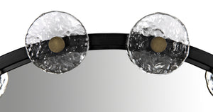 Moira Mirror with Glass Details, Black Metal