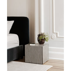 Terning Side Table in Black and White Camel Bone