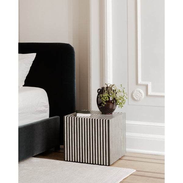 Terning Side Table in Black and White Camel Bone