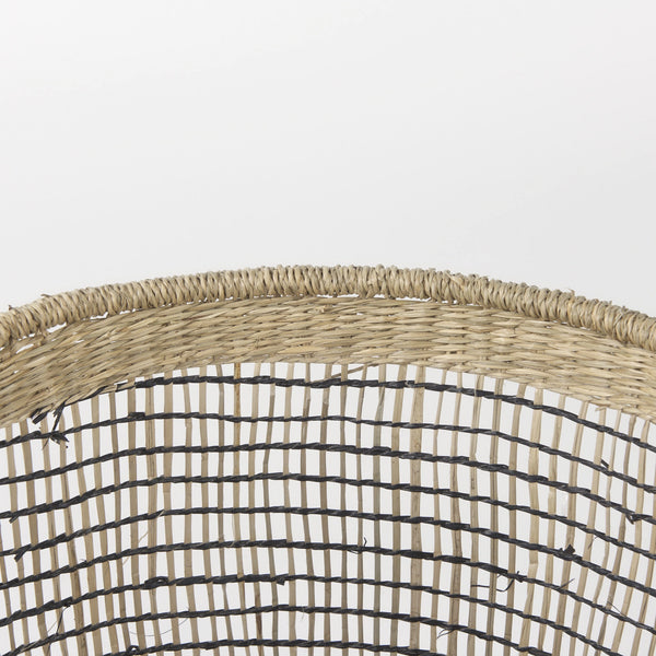 Triopas 15.7L x 15.7W x 13.4H (Set of 3) Medium Brown Seagrass Round Basket W/ Handles