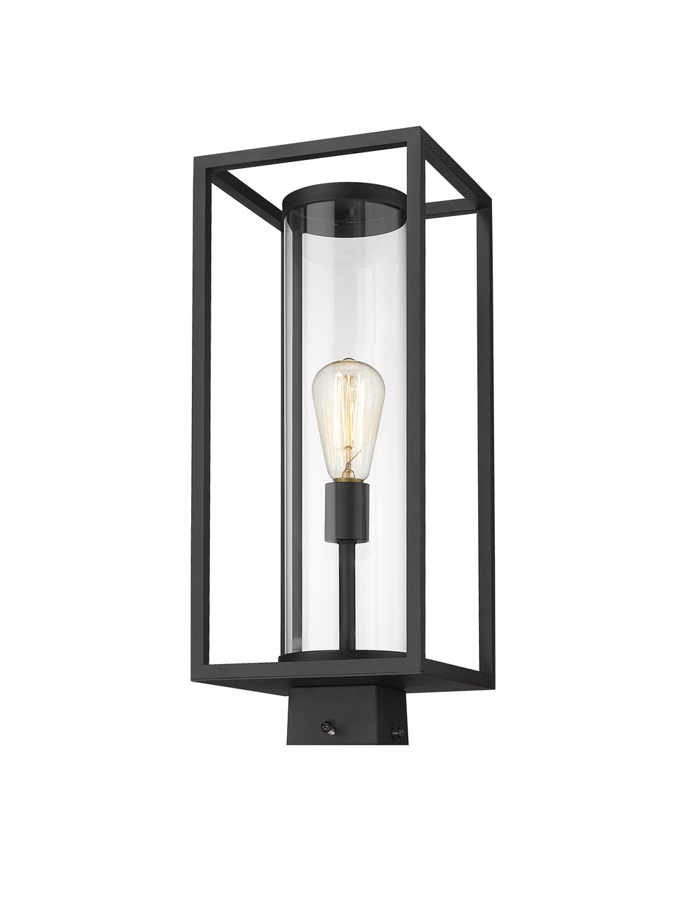 Dunbroch 1 Light Outdoor Post Mount Fixture in Black Finish