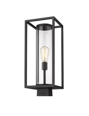 Dunbroch 1 Light Outdoor Post Mount Fixture in Black Finish