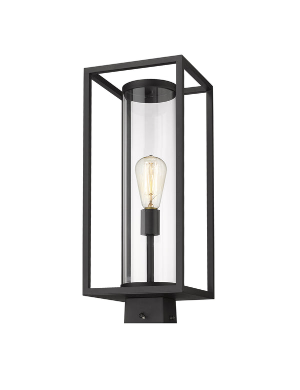 Dunbroch 1 Light Outdoor Post Mount Fixture in Black Finish