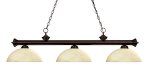 Riviera 3 Light Billiard Light in Bronze Finish