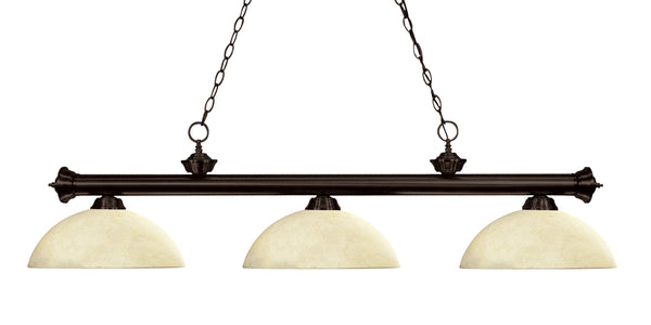 Riviera 3 Light Billiard Light in Bronze Finish