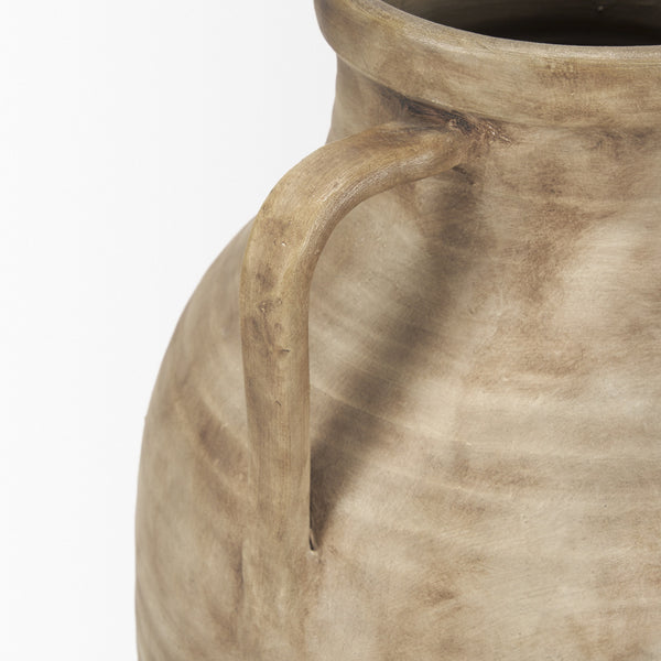 Tulsi Small Matte Earth Brown Ceramic Floor Vase