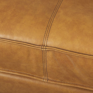 D'Arcy 111"L x 70"D x 33"H Tan Leather Left Chaise Sectional