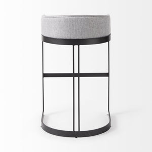 Hollyfield 20.5 x 19.7 x 32.7 Gray Fabric Seat W/ Gray Metal Base Bar Stool