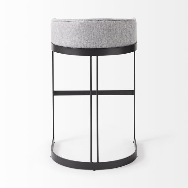 Hollyfield 20.5 x 19.7 x 32.7 Gray Fabric Seat W/ Gray Metal Base Bar Stool
