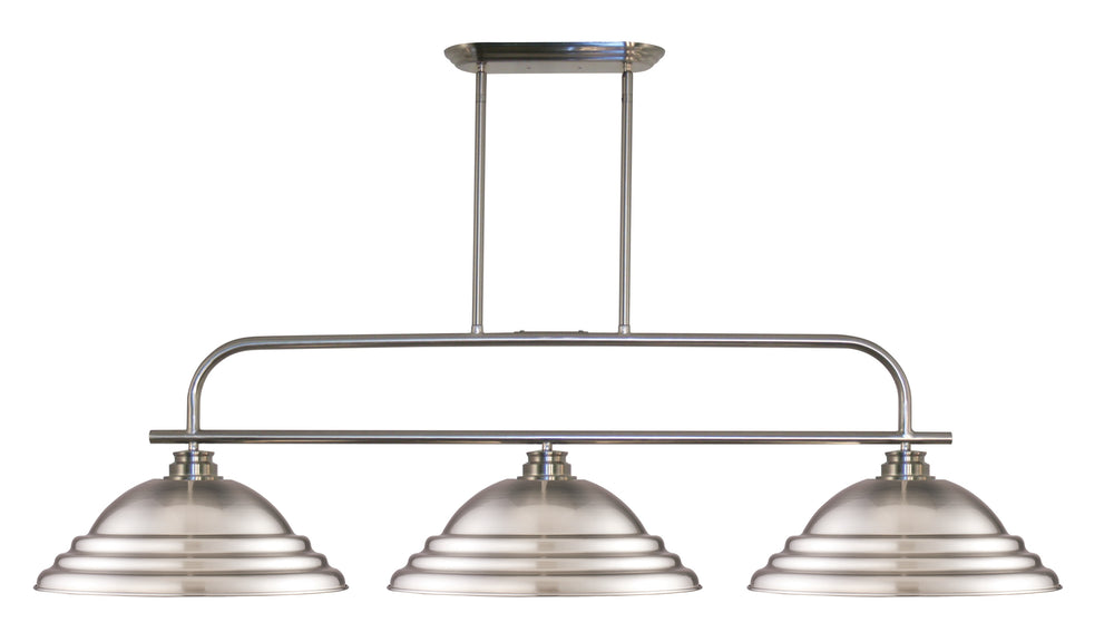 Annora 3 Light Island/Billiard in Brushed Nickel Finish