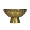 ANTIQUE BRASS BOWL WITH STONE DETAIL