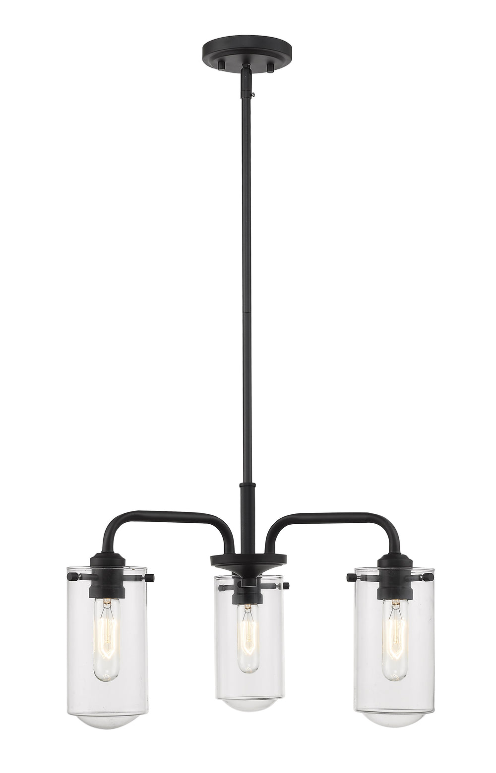 Delaney 3 Light Chandelier in Matte Black Finish