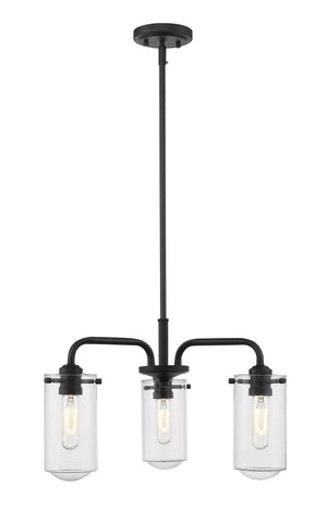 Delaney 3 Light Chandelier in Matte Black Finish