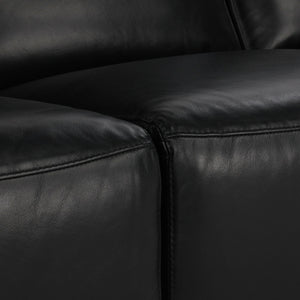 Amsterdam Power Reclining Sofa in Premium Black Leather