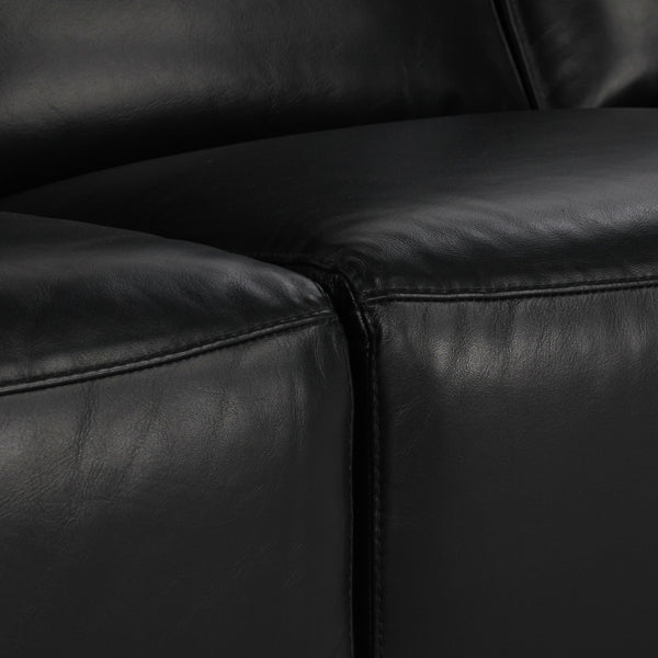 Amsterdam Power Reclining Sofa in Premium Black Leather