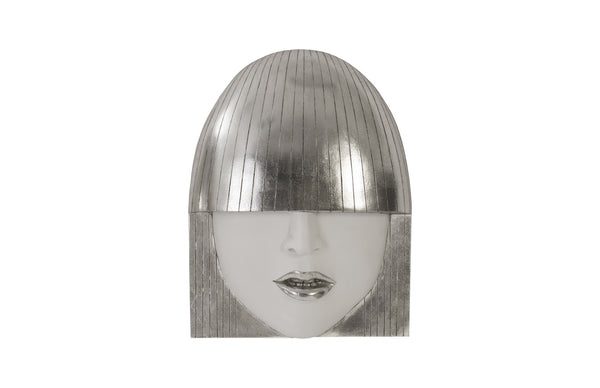 Fashion Faces Wall Tiles, Silver Leaf, Set of 3