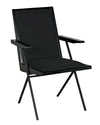 Henderson Sungkai/Mindi and Industrial Steel Chair in Charcoal Black with Black Cotton Fabric