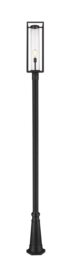Dunbroch 1 Light Outdoor Post Mounted Fixture in Black Finish